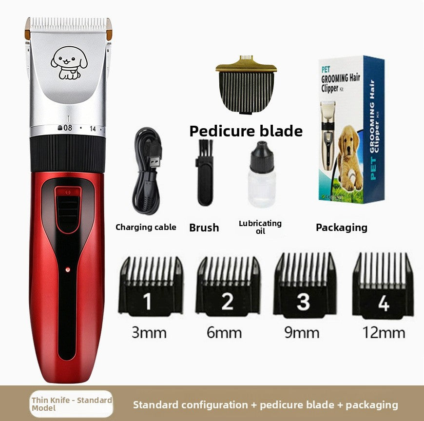 Cordless Pet Hair Trimmer, 6500 RPM with Comb and Scissor Options