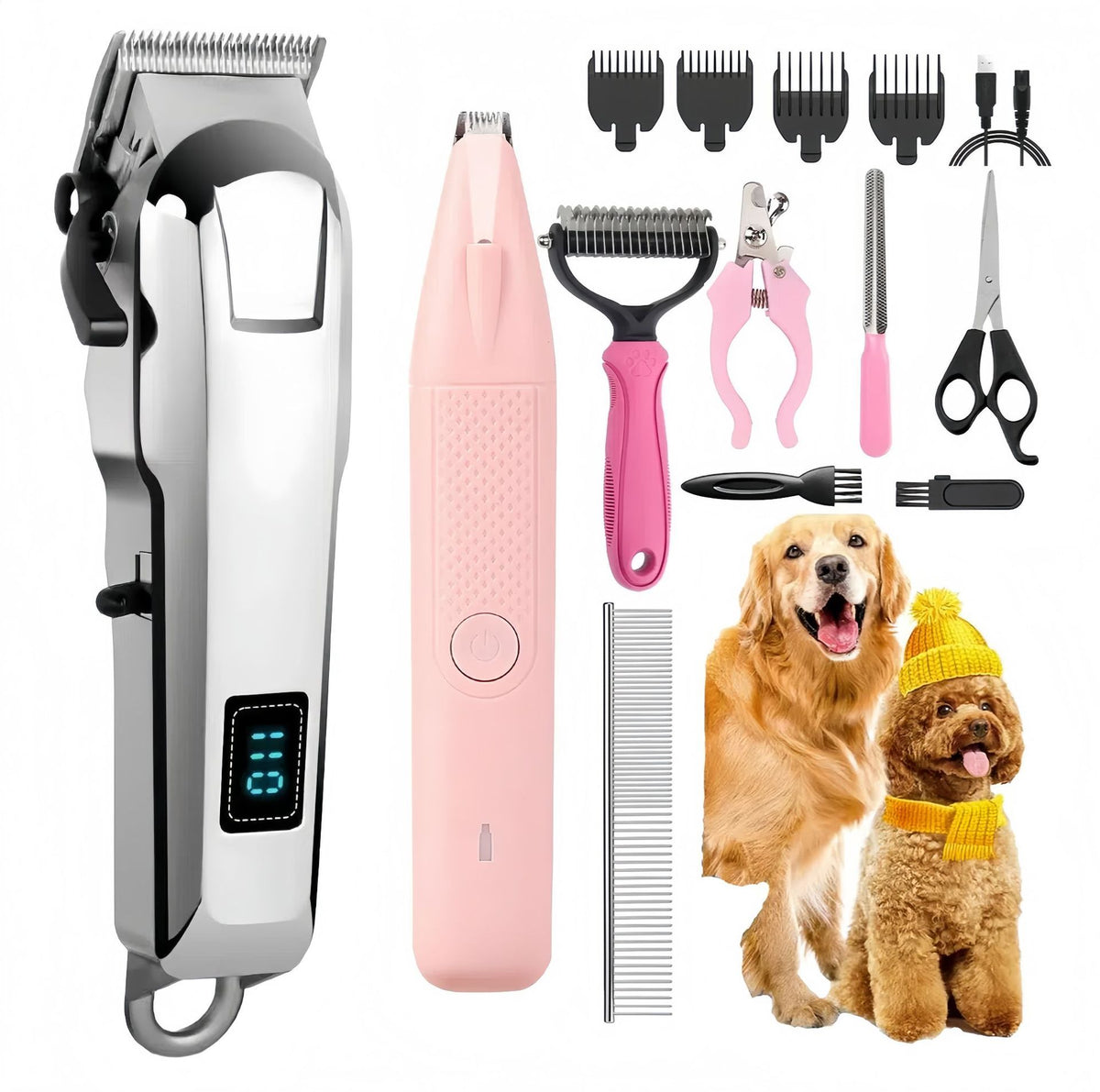 Cordless Electric Pet Clipper with Titanium Alloy Blades