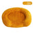 Plush round donut bed for cats and dogs in Burgundy, full product photo