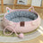 Rattan cat nest with pillow and cotton rope scratcher