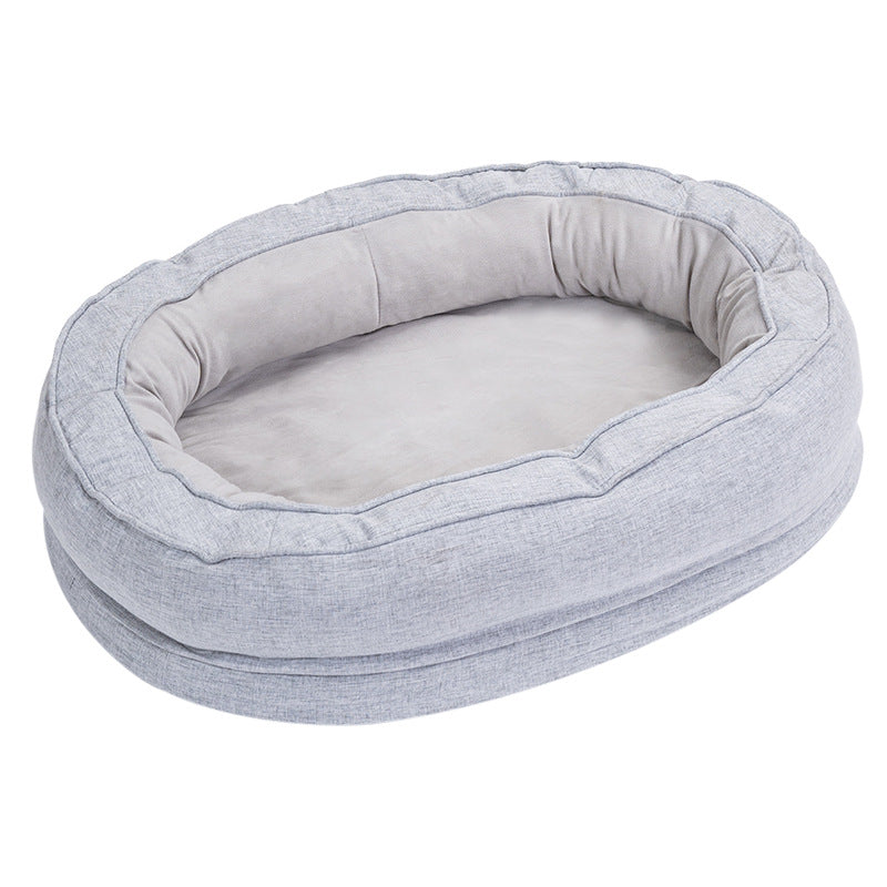 Removable washable donut dog bed, second detail photo