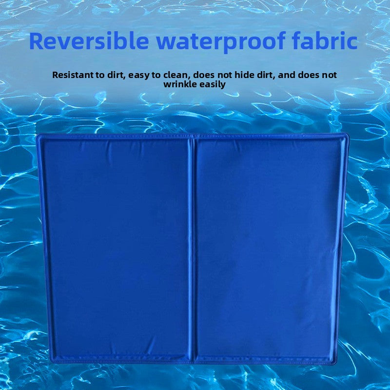 Blue gel filled pet cooling pad for cats and dogs, view 8
