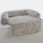 Dark grey long plush curved dog bed with raised sides, photo 4