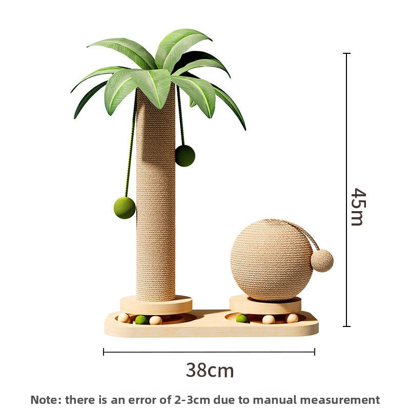 Palm tree cat climbing frame with rotating top and ball toys, photo 6