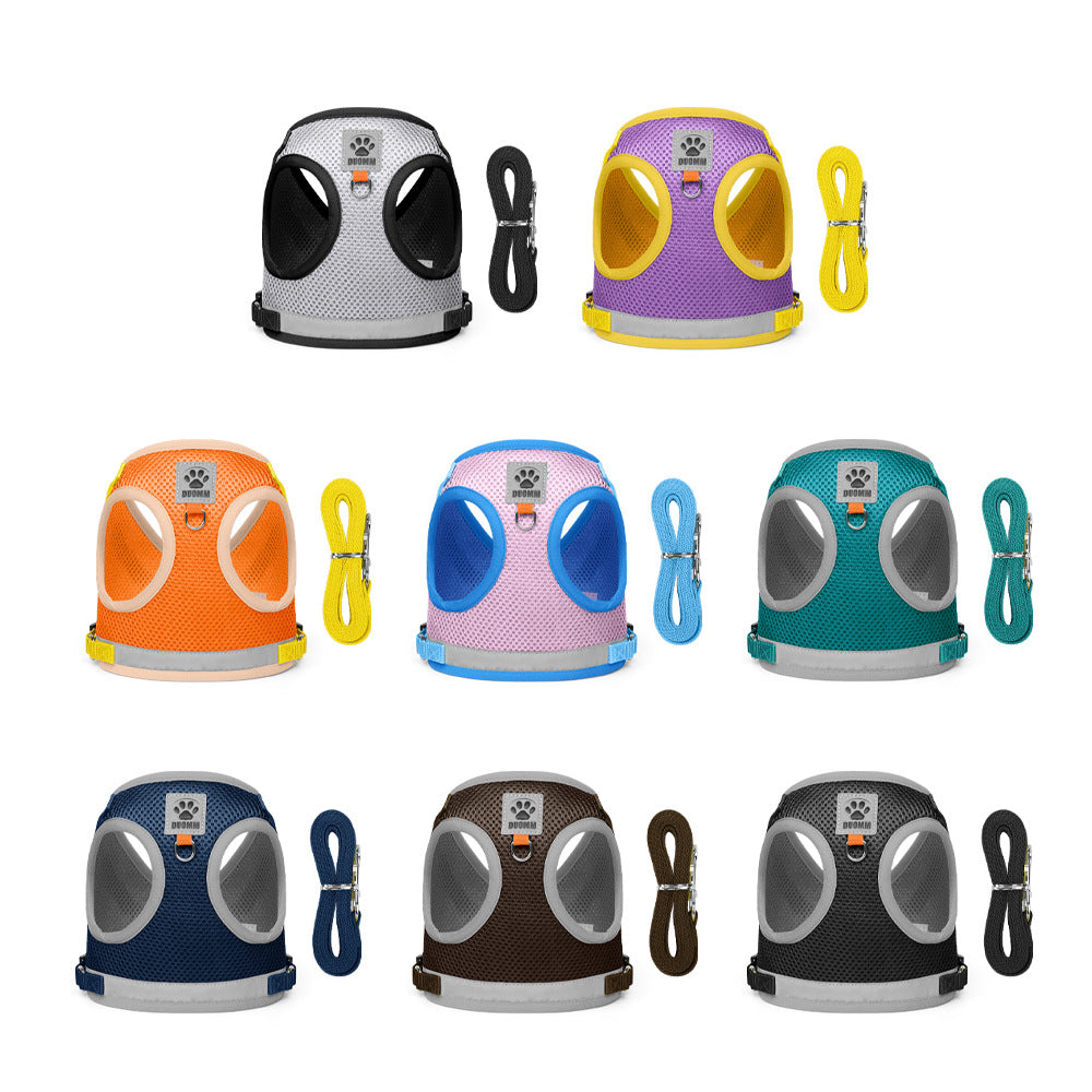 Breathable mesh pet harness and lead set, main product photo