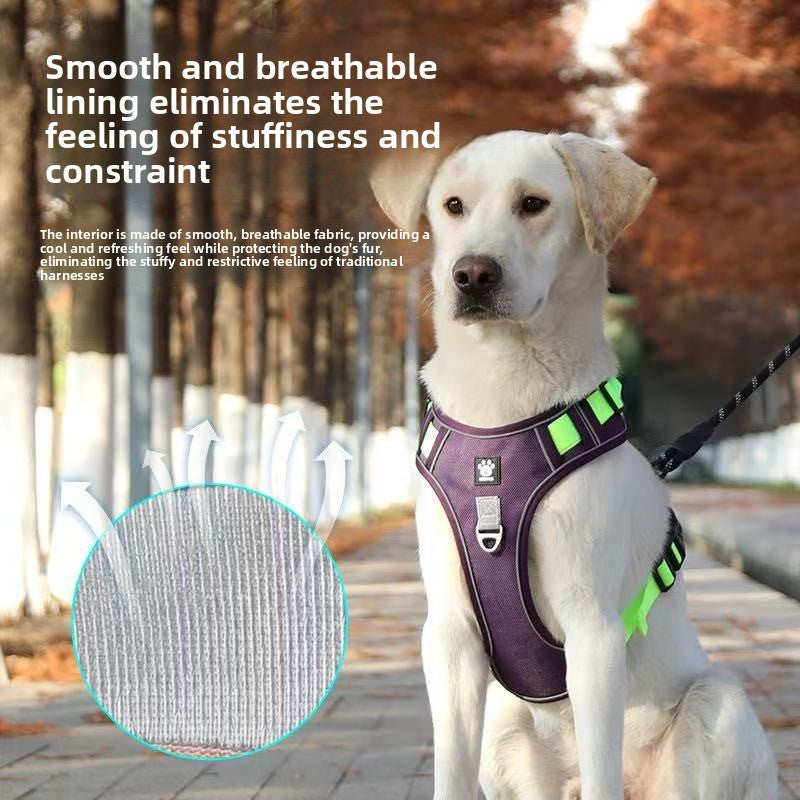 Reflective Oxford dog harness, 4 sizes available from Pet Royale UK
