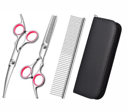 Stainless steel pet grooming scissors set with comb, photo 11 of 30