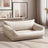 Waterproof white faux leather dog sofa bed with raised sides