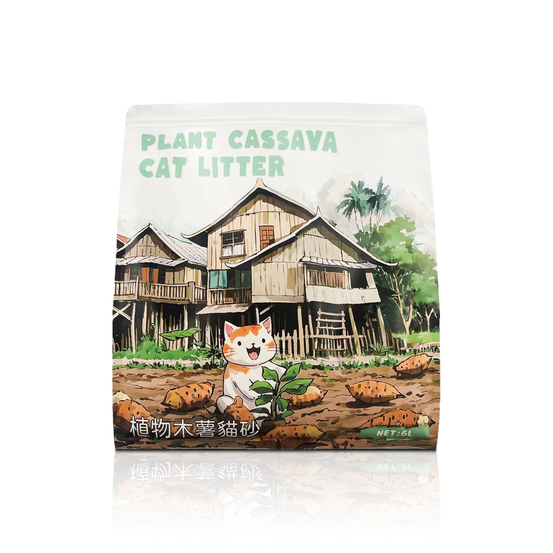 Cassava Clumping Cat Litter, Low Dust and Plant-Based