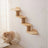 Wooden wall-mounted cat climbing frame with sisal post