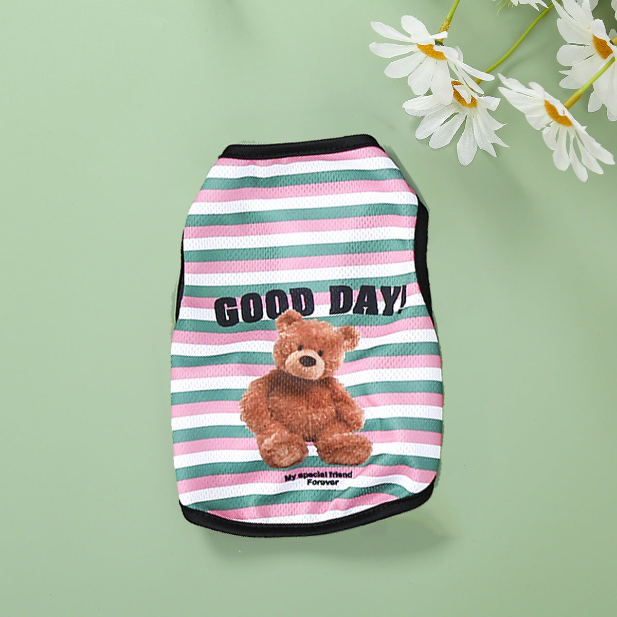Breathable summer pet vests in plain and striped colours