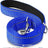 Reflective nylon dog lead with padded handle in blue