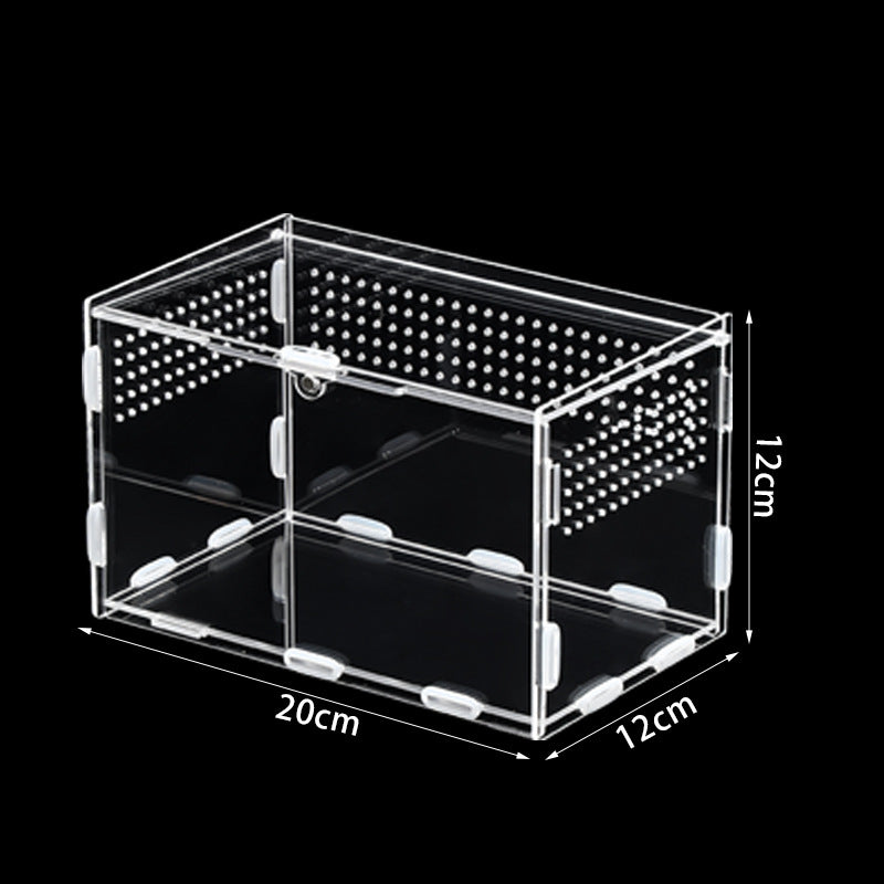 Clear acrylic reptile habitat box, second detail photo