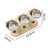 Adjustable wooden pet bowl stand with two bowls