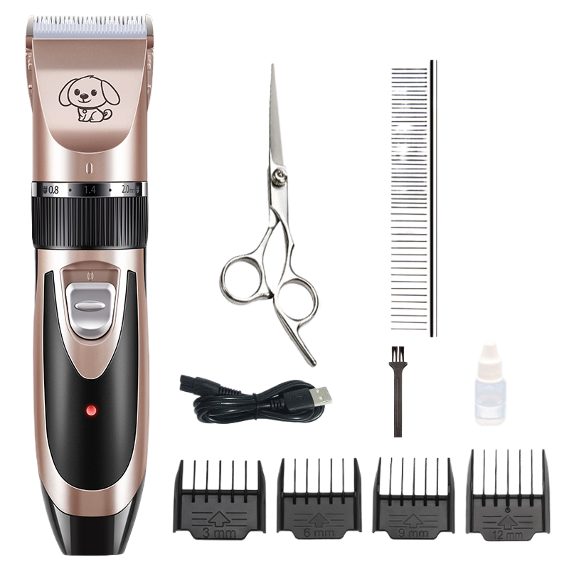Cordless Pet Hair Clipper Set with Scissors and Comb Attachments