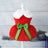 Christmas polar fleece pet dress for small dogs and cats, top view