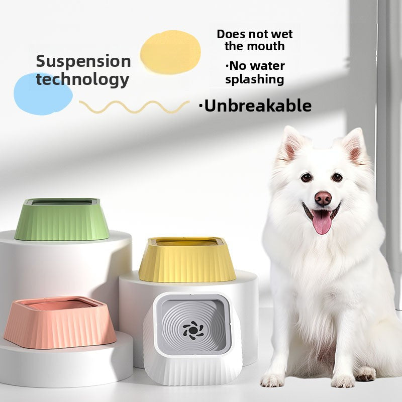 Floating Pet Drinking Bowl with Anti-Knock Base and Neck Protection for Cats and Dogs