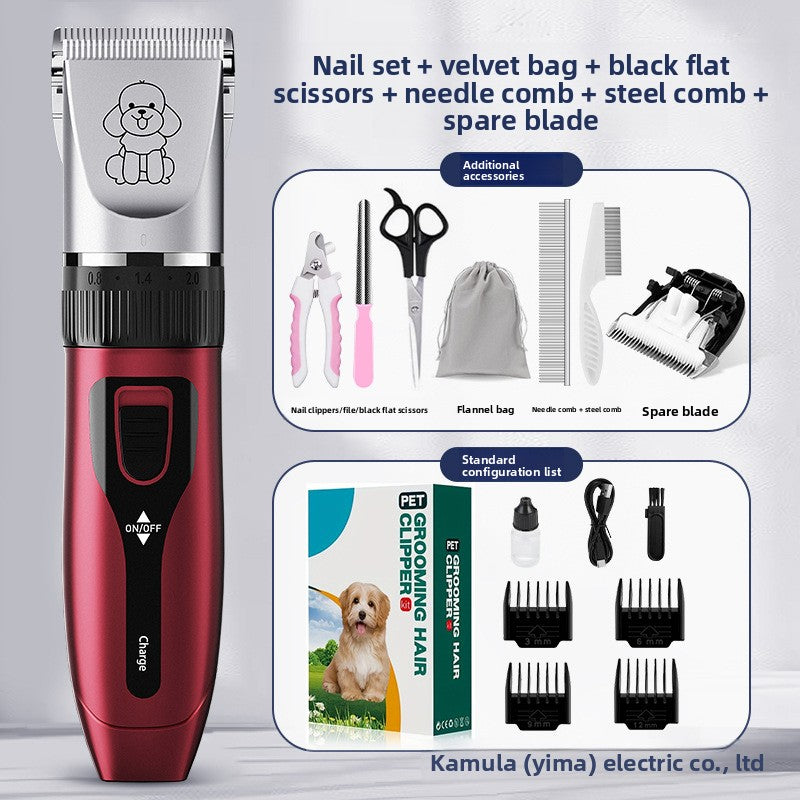 Ceramic Blade Pet Shaver with Guide Combs and Spare Blade Heads