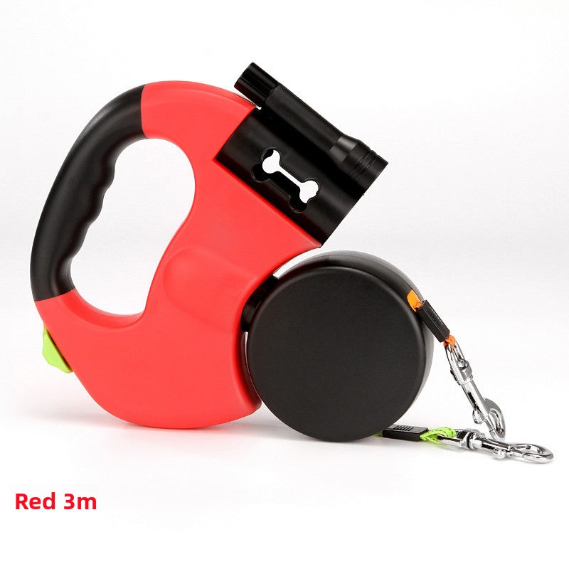 Dual head retractable dog lead for two small dogs, product image 6