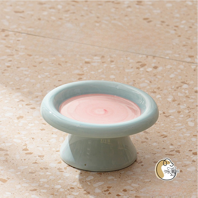 Ceramic Pet Food Bowl with Anti-Spill Design