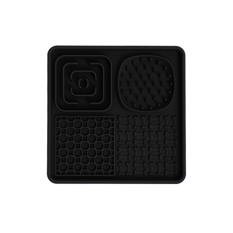 Square green lick mat with scraper for cats and dogs