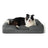 Comfortable sponge pet bed in dark grey for dogs