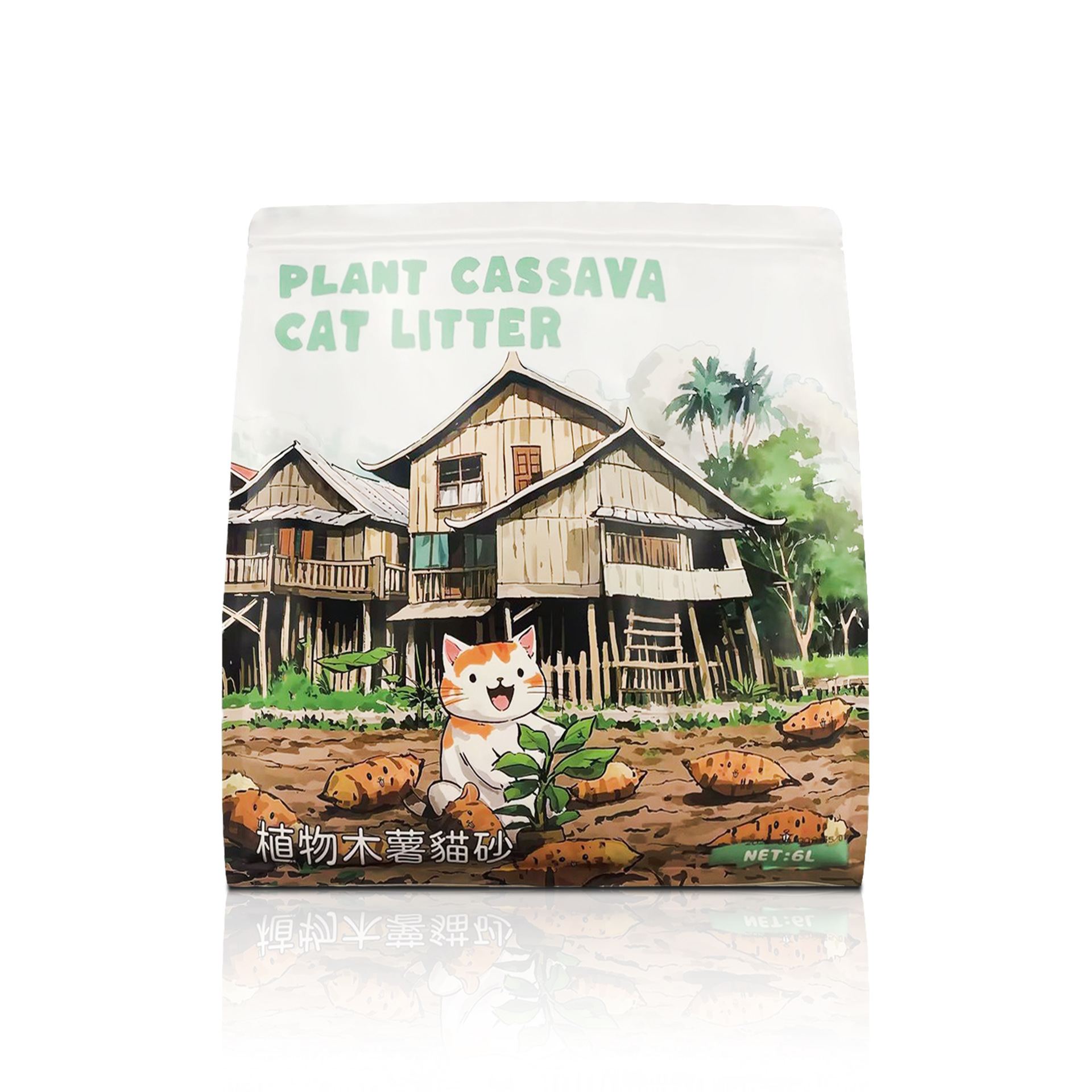 Cassava Clumping Cat Litter, Low Dust and Plant-Based