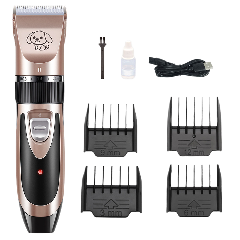 Cordless Pet Hair Clipper Set with Scissors and Comb Attachments