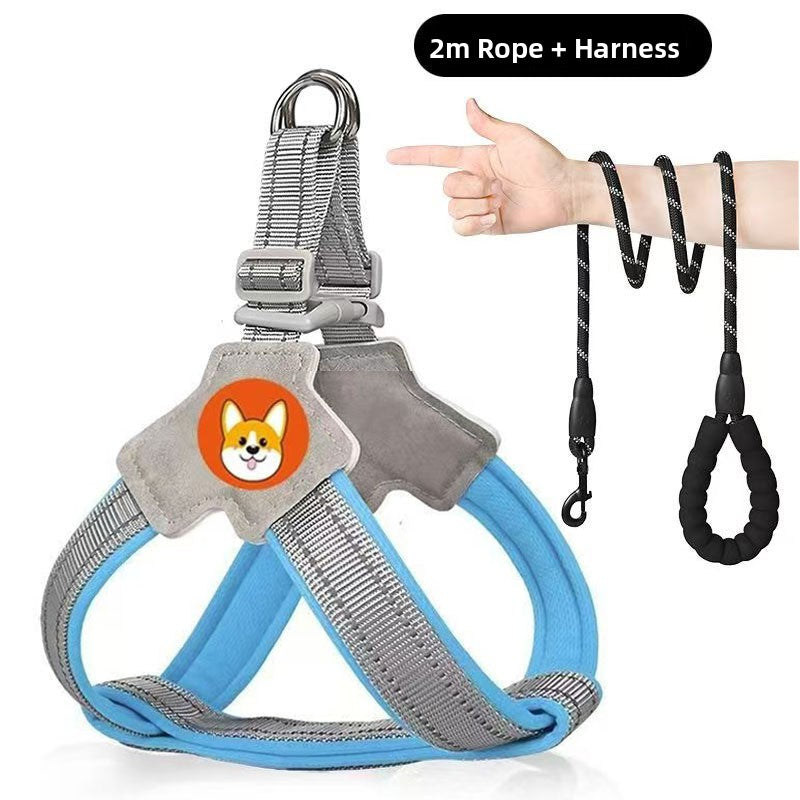 Reflective vest dog harness, 4 sizes available from Pet Royale UK