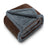 Dog lying on a beige flannel and fleece waterproof throw