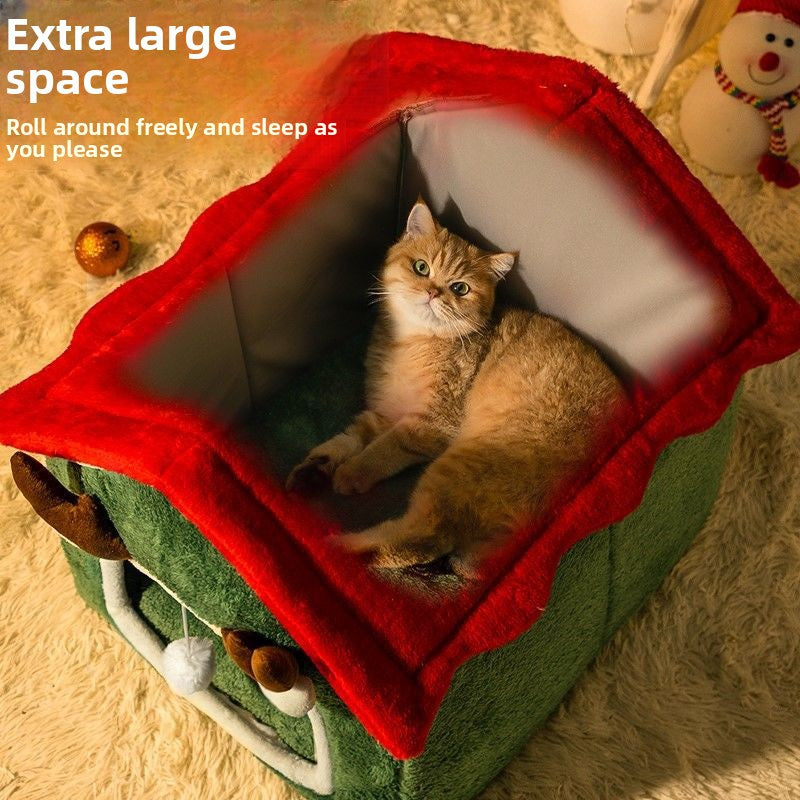 Enclosed horned pet nest bed, sizes from Medium 1.5-4kg