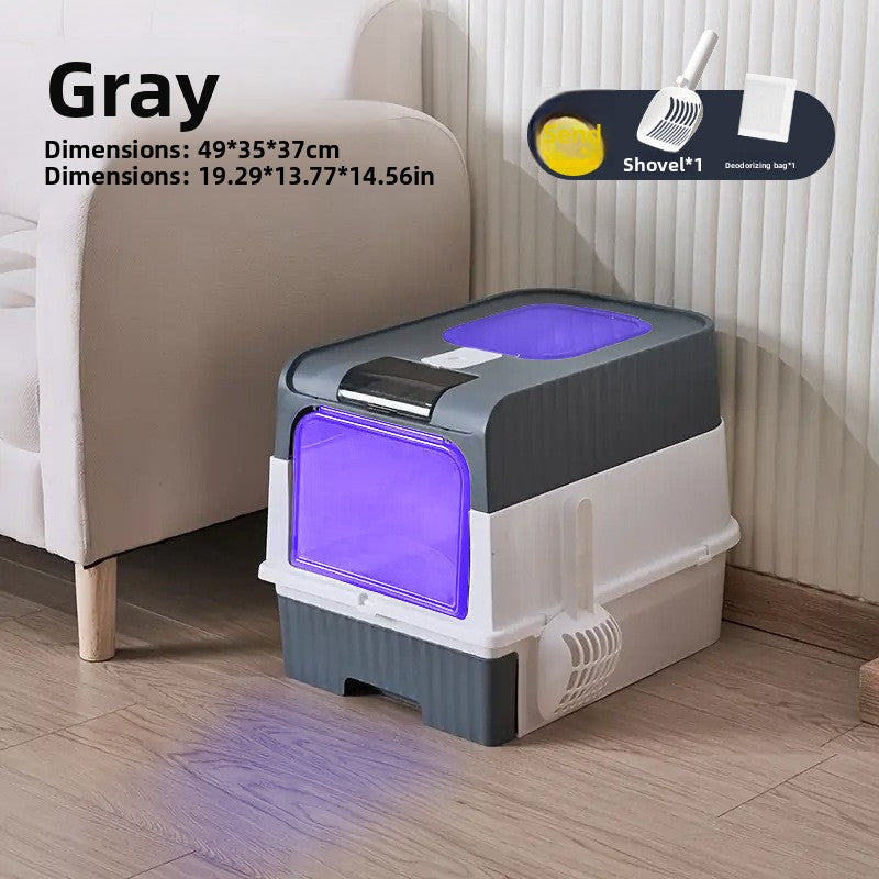 Enclosed Cat Litter Box with Drawer, Deodorising or Sterilising