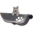 Grey moon shaped felt cat window hammock with suction cups, view 8