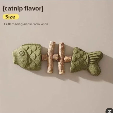 Fish Bone Catnip Chew Stick for Cats, Bite-Resistant Molar Toy
