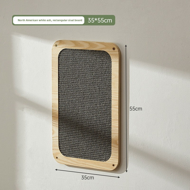 Solid wood wall-mounted cat furniture in Sisal Scratching Board, White