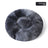 Plush round padded dog and cat bed in Tie-Dye Dark Grey