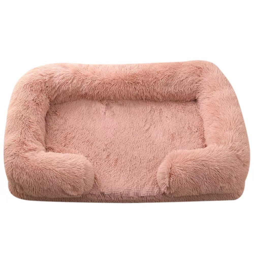 Round Enclosed Plush Cat Bed for Cats and Small Dogs