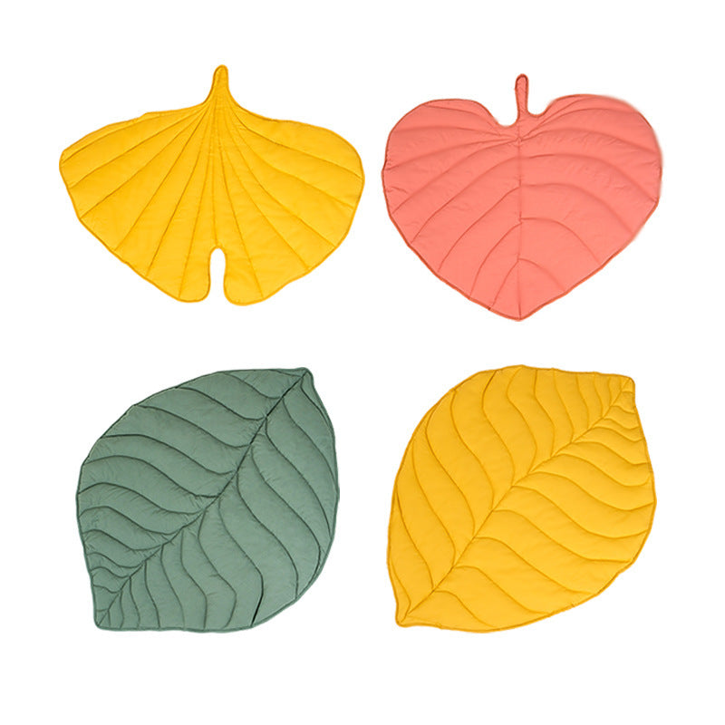 Ginkgo yellow leaf shaped pet mat rug for cats and dogs, photo 5