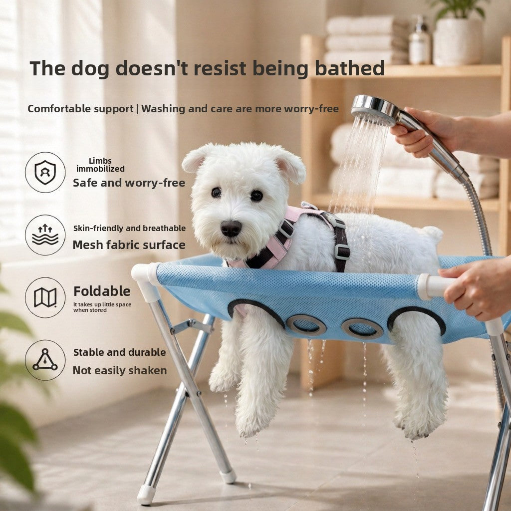 Stainless steel mesh pet grooming stand for small dogs, photo 2 of 8