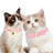 Rabbit ears cotton collar for cats in Floral, side view