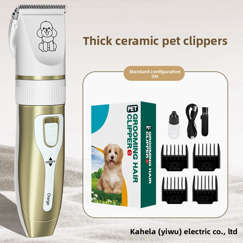 Ceramic Blade Pet Shaver with Guide Combs and Spare Blade Heads