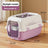 Plastic cat travel carrier with air vents and carry handle, photo 21