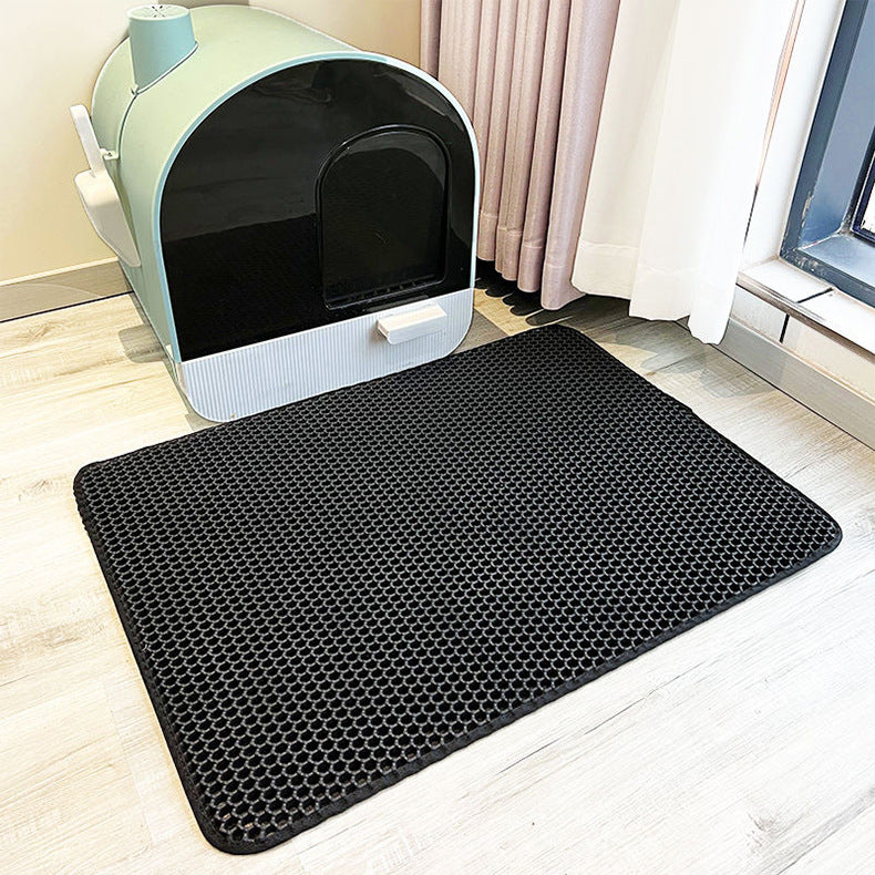 Double-layer EVA cat litter trapper mat in Black, size 30 x 45cm