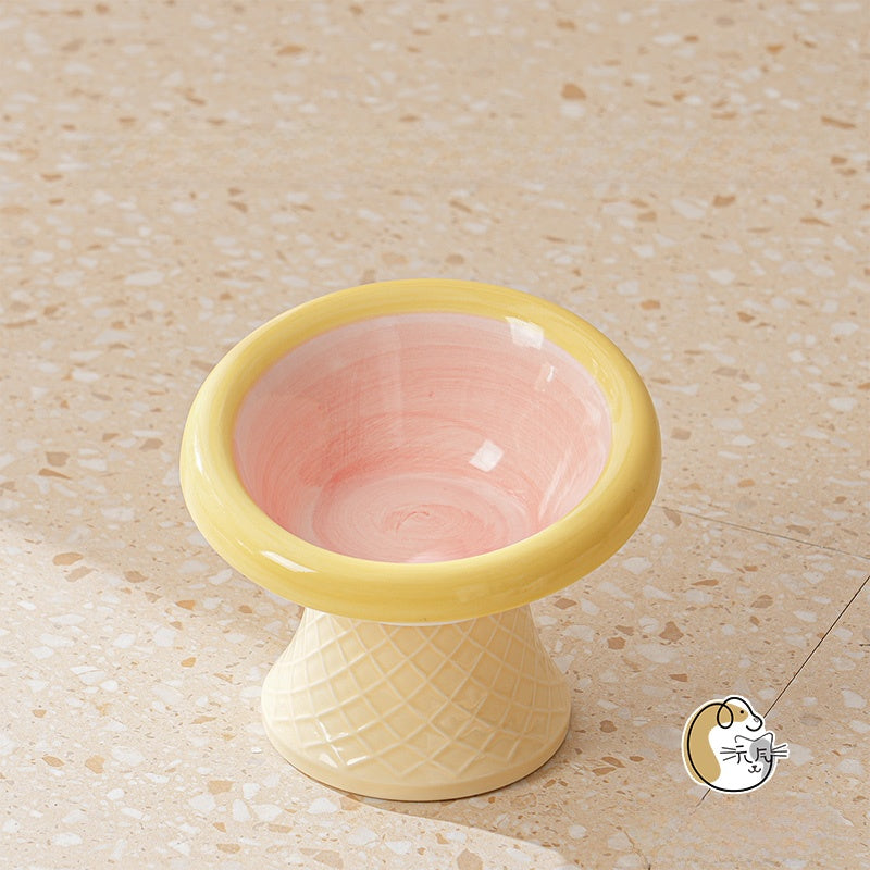 Ceramic Pet Food Bowl with Anti-Spill Design