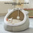Deep semi-enclosed scratch-resistant cat bed, sizes from Small 30 x 30 x 26cm