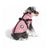 Padded cotton dog jacket with built-in lead vest in Purple, in use with a pet