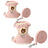 Cotton-linen bear harness and lead for dogs and cats, 2 sizes available