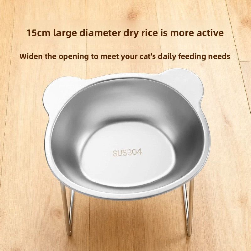 Pet bowl mounted on a crate with stainless steel stand