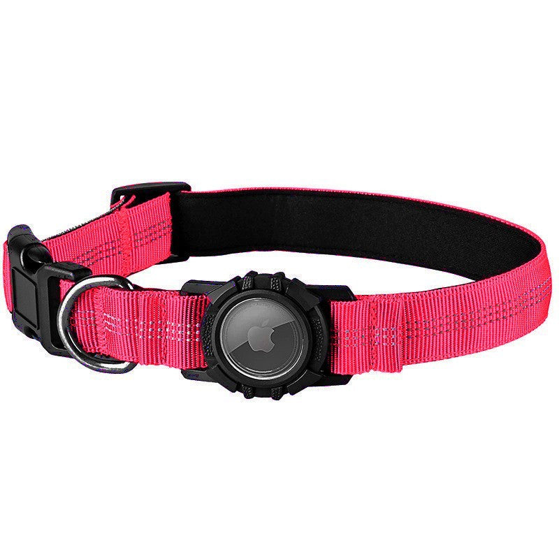 Nylon dog collar with waterproof AirTag holder case, tag not included, product image 30