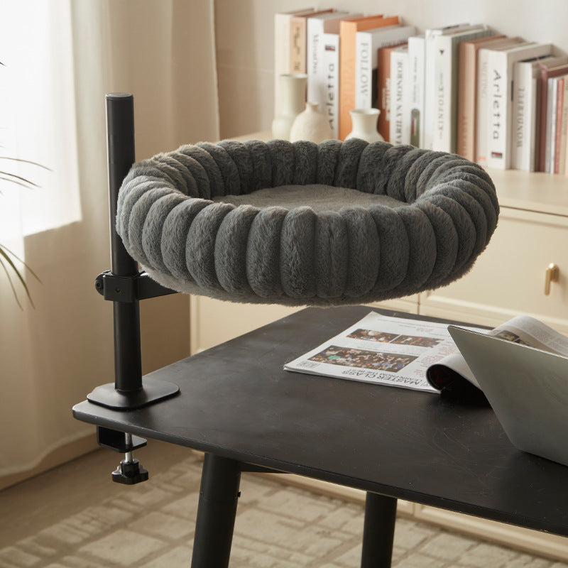 Dark grey single layer cat bed tower for small rooms